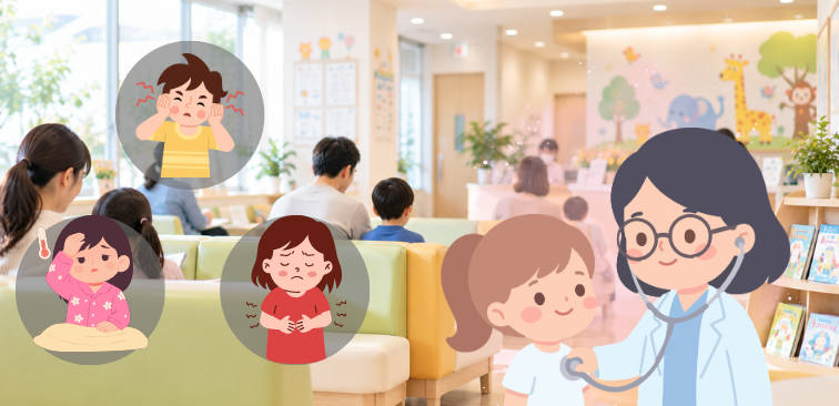 小児科を受診し医師に相談する多くの症状