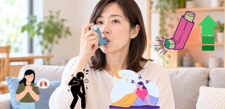喘息や咳喘息の治療をしている人がインフルエンザ感染後に気を付ける症状について